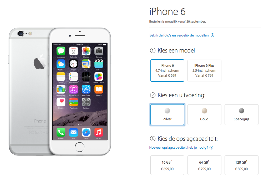 Productiecentrum beoefenaar Elastisch Telebeeld | En dit zijn de prijzen van de nieuwe iPhone 6 in Nederland
